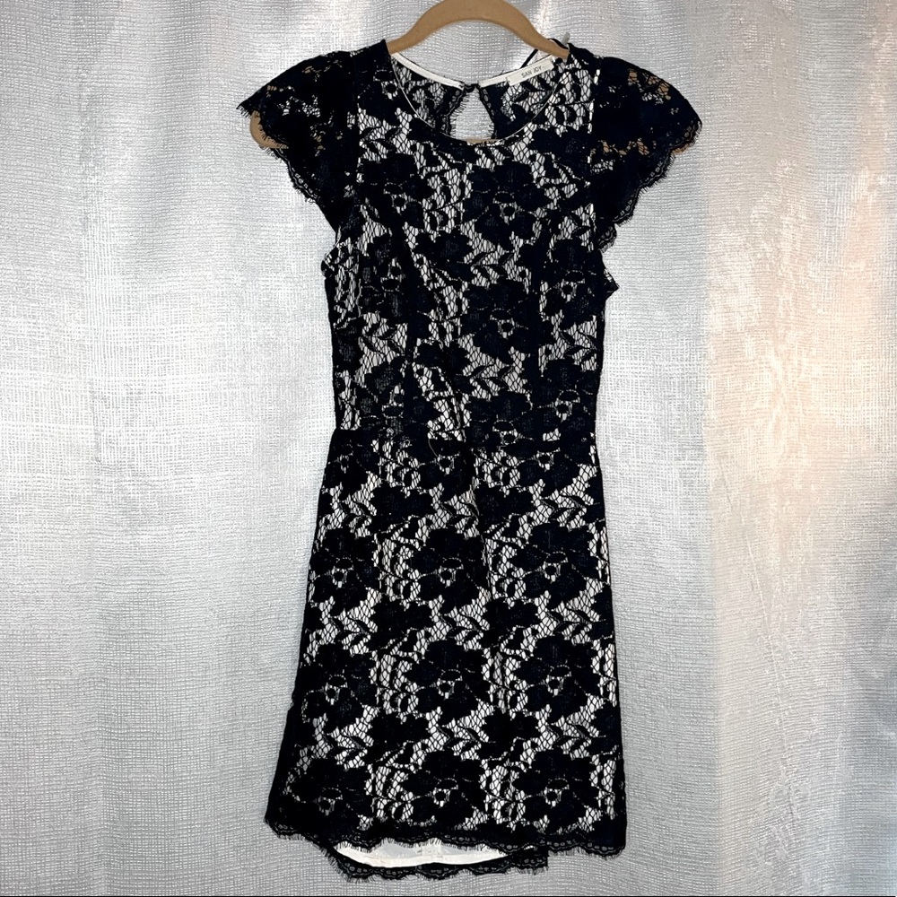 Lace Illusion Black Dress- Size SM